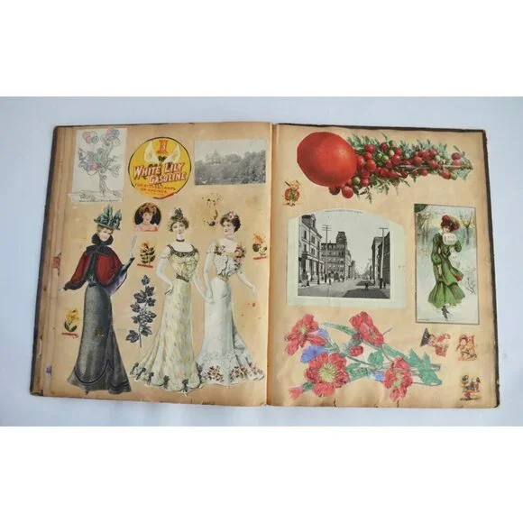 Early 1900s Antique Scrapbook Album 40 Full Pages Victorian - Picture 16 of 16